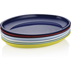 Biradlı Fts-1958 Melamine Plate, Oval, 55x39x6, Blue - Biradlı