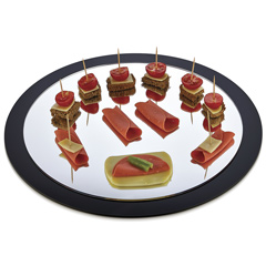Biradlı Open Buffet Plexiglass Mirror Display Stand, Ellipse, 40x60x5 cm - 2