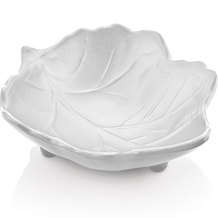 Biradlı Open Buffet Presentation, Leaf, Minimal, 10x8x3 cm, White - Biradlı