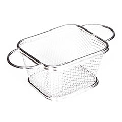 Biradlı Patates Sunum Sepeti, Dikdörtgen, Çift Kulplu, 10x8,5x6,5 cm - Biradlı