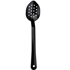 Biradlı Polycarbonate Service Spoon, Perforated, 34 cm, Black - Biradlı