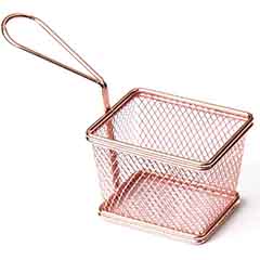Biradlı Potato Presentation Basket, Square, 10x7.5x7.5 cm, Copper Color - Biradlı