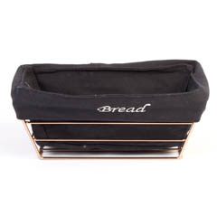 Biradlı Rectangular Bread Basket, With Cloth, 22x16x7.5 cm, Copper - Biradlı