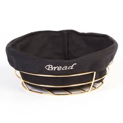 Biradlı Round Bread Basket, With Cloth, 23x23x8.5 cm, Gold - Biradlı