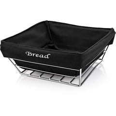 Biradlı Square Bread Basket, with Cloth, 22x22x9 cm - Biradlı