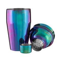 Biradlı Steel Cocktail Shaker, 500 Cl, Rainbow - 2