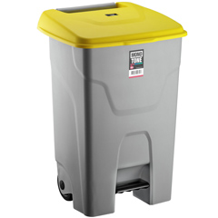 Bora Plastik Pedal Garbage Bin, 80 Lt, BO992, Yellow - Bora Plastik