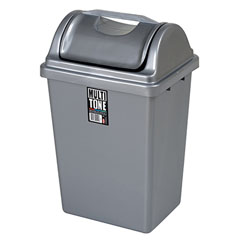 Bora Plastik Rectangular Garbage Bin with Push Lid, No 3, 14 Lt, BO191 - 1