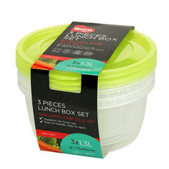 Bora Plastik Saklama Kabı, Yuvarlak, 3'lü Set, 1,3 Lt, BO552 - Bora Plastik