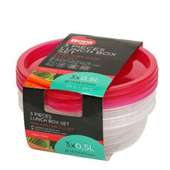 Bora Plastik Saklama Kabı, Yuvarlak, 3lü, Set, 500 ml, BO549 - Bora Plastik
