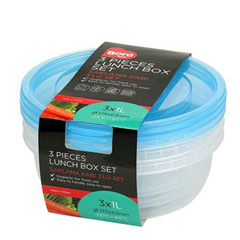 Bora Plastik Storage Container, Round, Set of 3, 1 Lt, BO551 - Bora Plastik