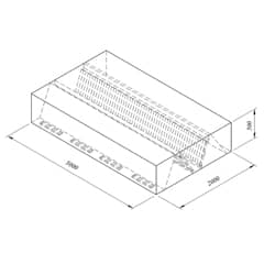 Box Type Double Walled Filtered Medium Type Hood, 300x200 cm - Öztiryakiler