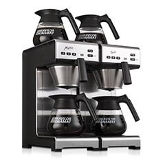 Bravilor Bonamat Matic Twin Matic-TW Paslanmaz Çelik Filtreli Potlu 4x1.7 lt Hazneli 48 Fincan Inox - Siyah Filtre Kahve Makinesi - 4