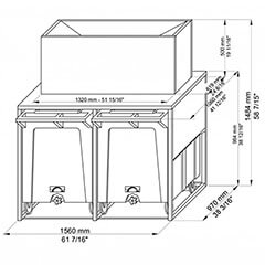Brema DRB 100 Ice Bin, 108x2 kg Cart Capacity, 50 kg Bin Capacity - 2