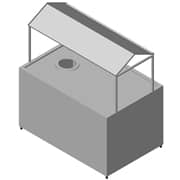 Bulaşık Alma Bankosu, Sıyırma Hunili, Kasa Raflı, 190x90 cm - Öztiryakiler