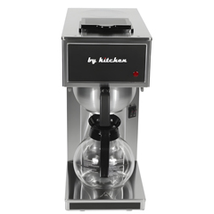 By Kitchen FCM-02 Paslanmaz Çelik Filtreli Potlu 2x1.8 lt Hazneli Inox - Siyah Filtre Kahve Makinesi - By Kitchen