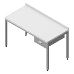 Çalışma Tezgahı Polietilen Tablalı Taban Rafsız Tek Çekmeceli 120x60 cm - Öztiryakiler