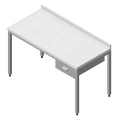 Çalışma Tezgahı Polietilen Tablalı Taban Rafsız Tek Çekmeceli 140x70 cm - Öztiryakiler