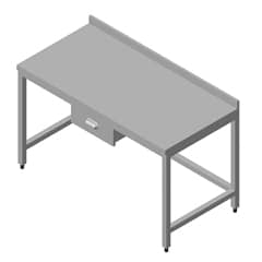 Çalışma Tezgahı Taban Rafsız Tek Çekmeceli Sırtlı 140x70 cm - Öztiryakiler