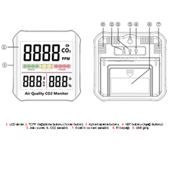 Cem DT-326 Hava Kalitesi ve Karbondioksit Ölçer - 5