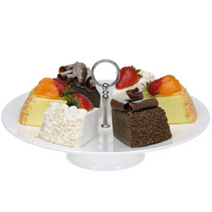 Corona Professional Gastronomy Display Tray, Footed, Round, Polycarbonate, 35 cm, BO383 - Corona Professional