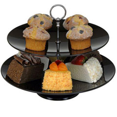 Corona Professional Gastronomy Display Tray, Set of 2 Round, Polycarbonate, 30-35 cm, BO387 - Corona Professional