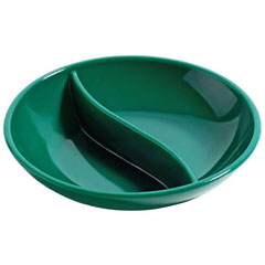Corona Professional Polycarbonate Sauce Bowl, Round, Divided, BO725, Red - 2