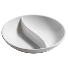Corona Professional Polycarbonate Sauce Bowl, Round, Divided, BO725, Red - 7
