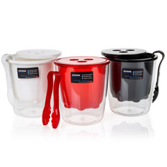 Corona Professional Polycarbonate Ice Bucket, with Strainer, BO601, Black - Corona Professional