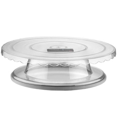 Corona Professional Polycarbonate Rotating Cake Stand, 270 mm, BO390, Transparent - Corona Professional