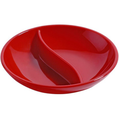 Corona Professional Polycarbonate Sauce Container, Round, Sectioned, BO725, Red - Corona Professional