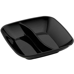 Corona Professional Polycarbonate Sauce Container, Square, Compartmentalized, BO726, Black - Corona Professional