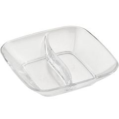 Corona Professional Polycarbonate Sauce Container, Square, Compartmented, BO726, Transparent - Corona Professional