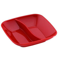 Corona Professional Polycarbonate Sauce Container, Square, Compartmented, BO726, White - 6
