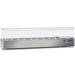 Dampak Countertop Saladbar, Refrigerated, 10 Pan Capacity, 200x34x40 Cm - Dampak