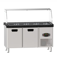 Dampak Double Door Worktop Saladbar, 255 lt - Dampak