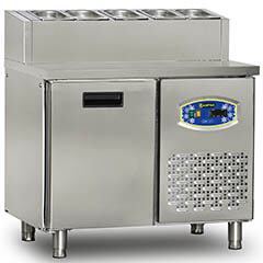 Dampak Single Door Pizza Preparation Refrigerator, Low Model - Dampak