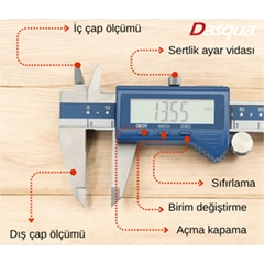 Dasqua 1804-1070 Ekonomik Dijital Kumpas, 0-200 mm - 3