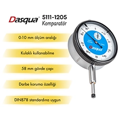 Dasqua 5111-1205 Kulaklı Analog Komparatör Saati, 0-10 mm - 3