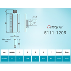 Dasqua 5111-1205 Kulaklı Analog Komparatör Saati, 0-10 mm - 4