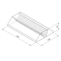 Filtreli Orta Tip Davlumbaz, 500x250 cm - Öztiryakiler