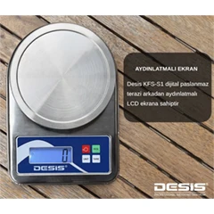 Desis KFS S1 Paslanmaz Dijital Terazi 5 kg, 1 gr Hassasiyetli - 2