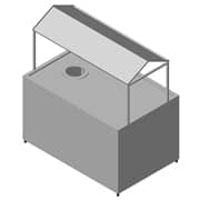 Dish Scraping Table, with Scraping Funnel, Shelf with Case, 160x110 cm - Öztiryakiler