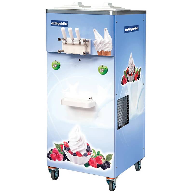 Öztiryakiler 3 Kollu Dondurma Makinesi, Pompalı, 2x10 lt