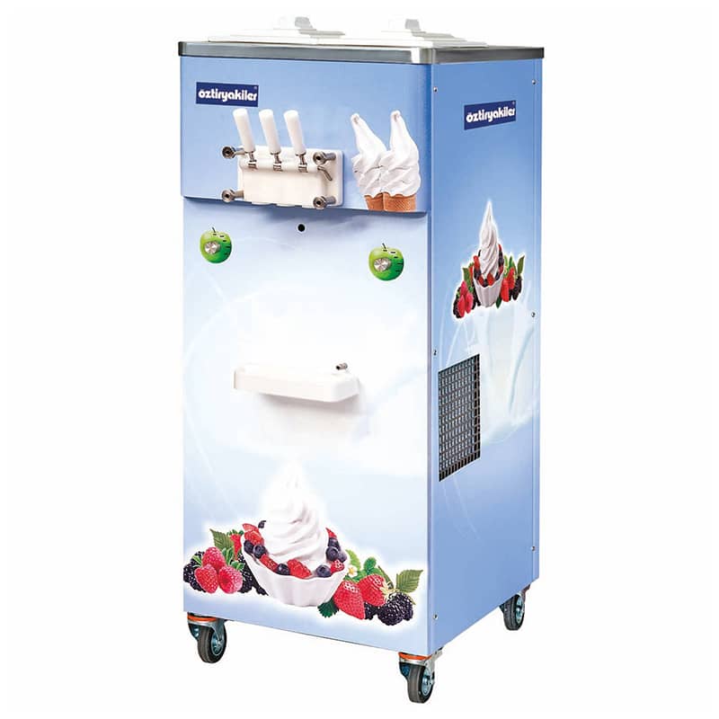 Öztiryakiler Üç Kollu Dondurma ve Donmuş Yoğurt Makinesi, Pompalı, Karıştırıcılı, 2x11 lt