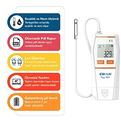 Elitech Tlog 10EH Kablolu Sıcaklık ve Nem Kayıt Cihazı, Hassas - 3