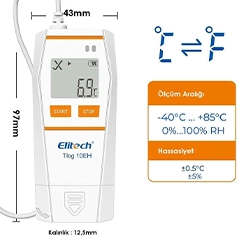 Elitech Tlog 10EH Kablolu Sıcaklık ve Nem Kayıt Cihazı, Hassas - 4