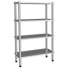 Empero 4 Katlı Delikli Raf Tablalı İstif Rafı, 304 Kalite, 183x61x180 cm, Inox - Empero