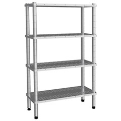 Empero 4 Tier Perforated Shelf Top Shelving Unit, 201 Quality, 152x36x180 cm, Inox - Empero