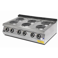 Empero 700 Plus Series Counter Top Electric Stove, 6 Round Plates, 120x73x30 cm - Empero 